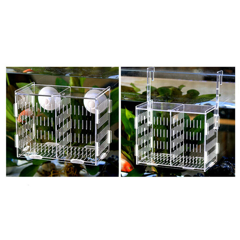 2x Pet Aquarium Tank Guppy Double Breeding Breeder Rearing Trap Box