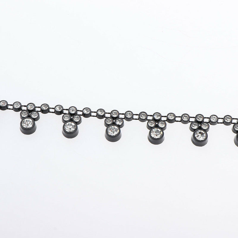 1 Yard Black Rhinestone Diamante Chain Trim Craft Applique Lace Sewing Trim