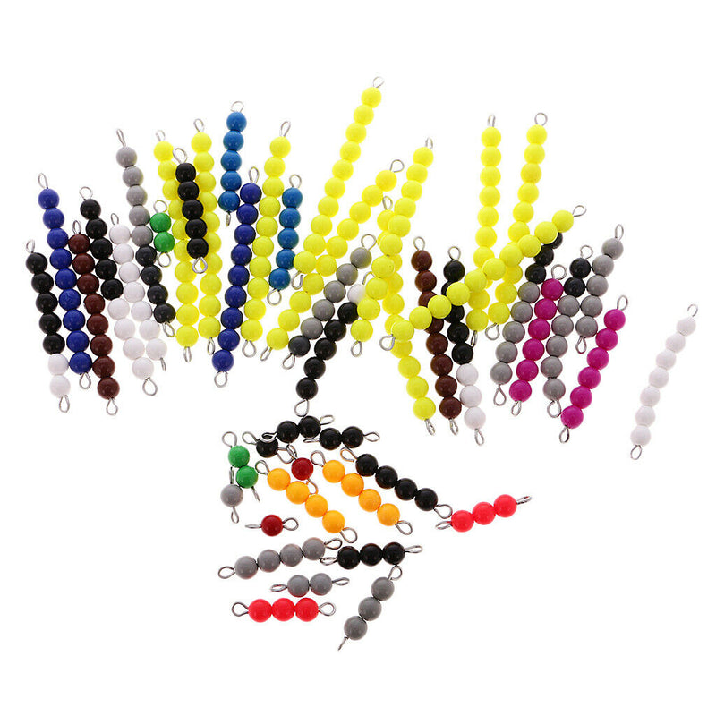 Montessori Teaching Material - 20Pcs 10 Beads Bars with 4 Set of 1-9 Beads Bar,