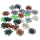 24Pcs Radial Bristle Disc Brush Assortment 1 inch 8-Grits-3 Each + 2 Connec