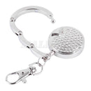 Round Folding Bag Hook Handbag Purse Table Crystal Hanger Holder Keychain