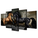 Modern Canvas Wall Art of Gallant Horse for your Living Room -5 Panel Size L