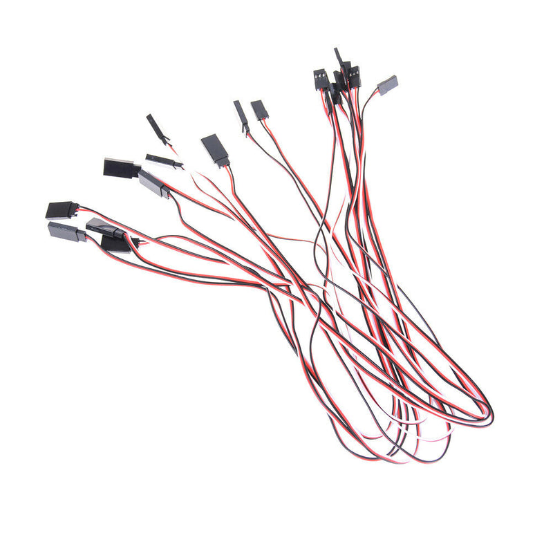 10Pcs 50cm Servo Extension Cord Cable Lead Wire JR 50cm 26AWG M&E