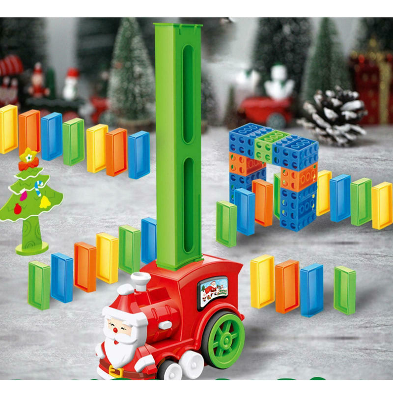 Domino Train Play Set with Sound & Light Automatic Laying Domino Brick Kids Toys