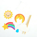 4pcs cupcake topper cloud moon sun star paper cake topper party decoration JR