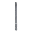1/4 inch Hex Shank 6mm Dia Shaft 100mm Long Square Screwdriver Bit Gray
