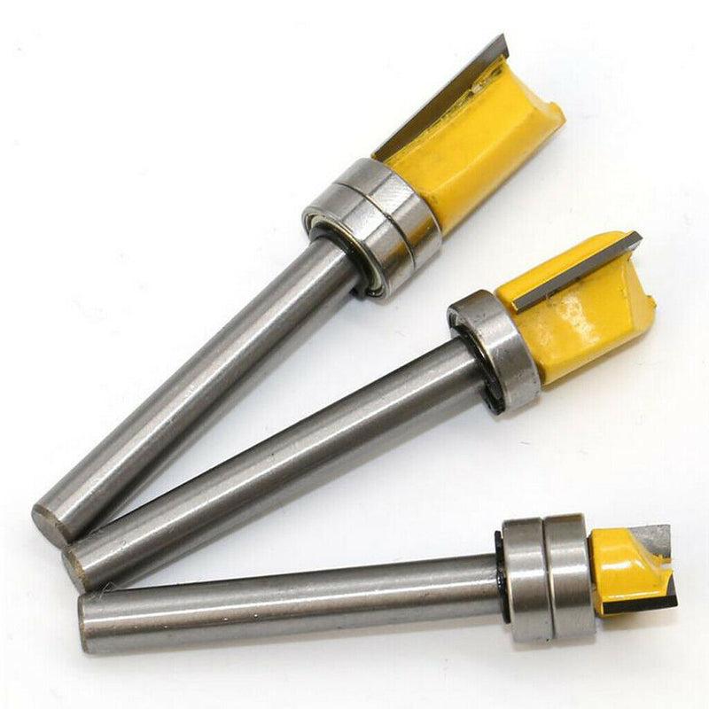 Woodworking 6mm Shank Flush Trim Pattern Router Cutter Bit Bearing