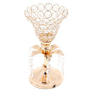 Flower Rack 9'' Crystal Candle Holder Wedding Banquet Centerpiece -Golden