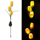Tulips Flower Solar LED Lawn Lamp Spike Warm Light Outdoor Landscape Garden