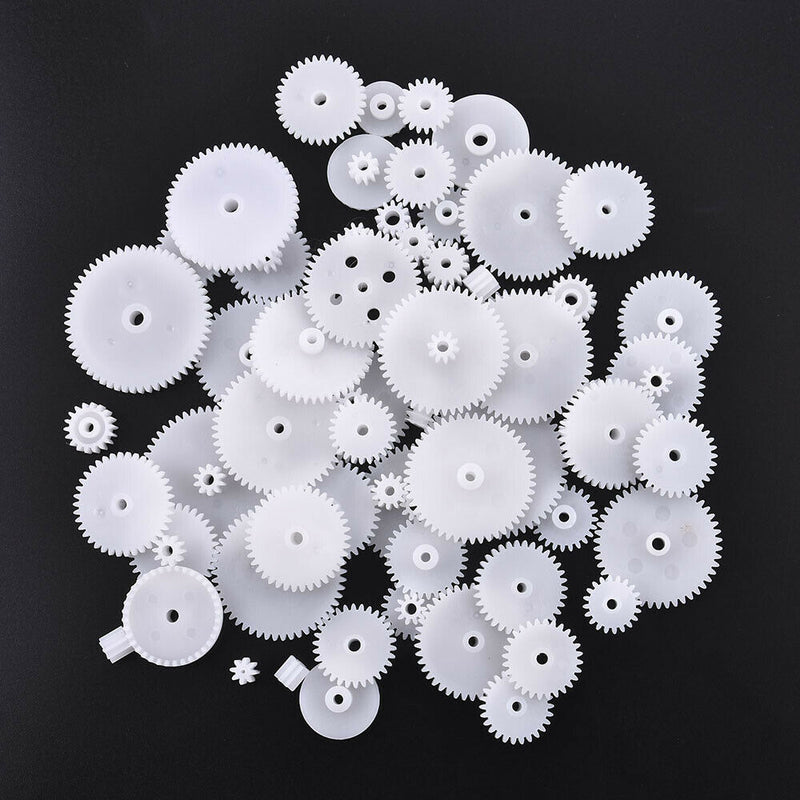 Set of 58 Plastic Gears Worm Kids Toys Car Models Robot RC Part Accessories