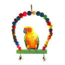 5pcs Bulk Bird Parrot Toys Hanging Bell Pet Cage Hammock Swing Wooden L BOO