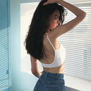 2x Bustier Crop Top Bralette Women Padded Bra Women Sports Bra Soft Spaghetti