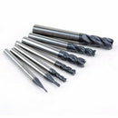 1X(7Pcs 4 Flutes End Mill Set 50 Degree Cnc Milling Cutter Power Tools 1/2/