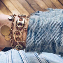 3pcs/Set Boho Round Disc Women Beach Bracelet Fashion Chain Bangle Jewelry