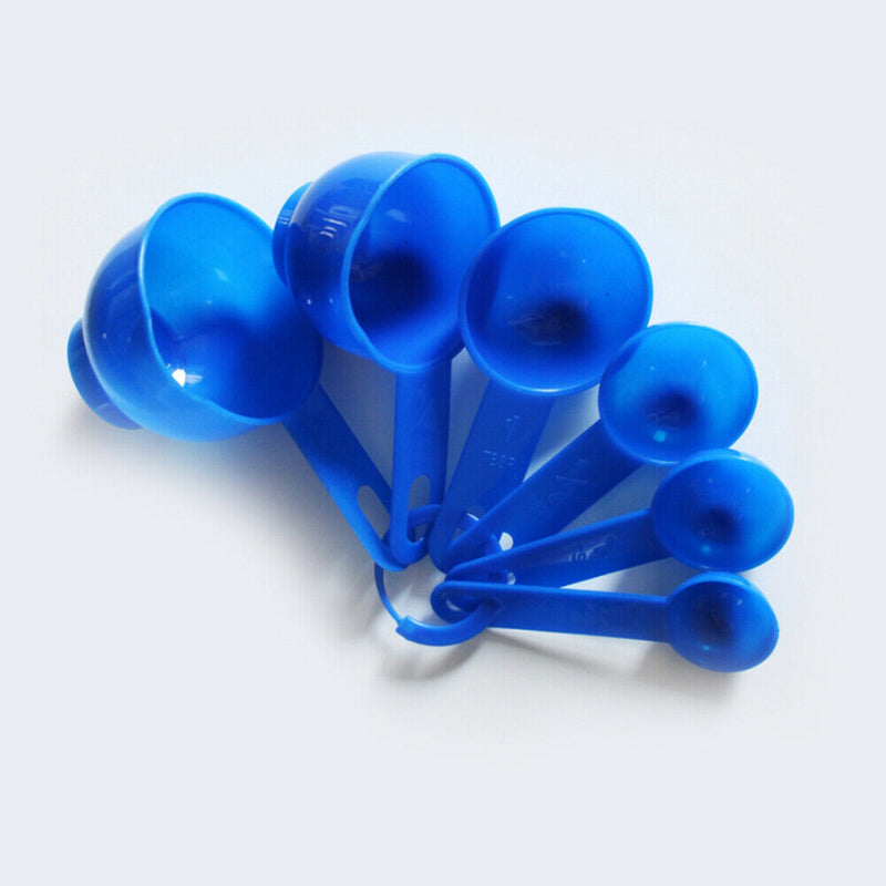 1 Set Measuring Spoon Plastic for Kitchen Baking Tool Spoon Blue Newest Useful