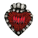 Rhinestone Beads Love Heart Patch Iron/Sew On Bag Clothes Hat Applique
