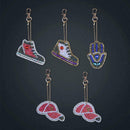 5PCS DIY Point Drill Keychain Pendant Metal Shapes Handmade Backpack Ornament