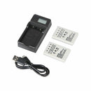 For Nikon EN-EL5 3.7V 1400mAh Battery 2 + LCD Display USB Charger + USB Cab