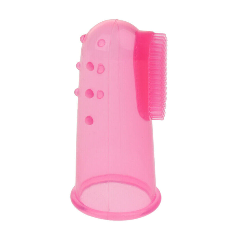 10 Pcs Dog Finger Toothbrush Dental Hygiene Finger Brushes for Dog Cat Pink
