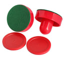 2Pcs 75mm Air Hockey Table Felt Pusher with 2pcs 63mm Puck Mallet Goalies