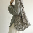 Fashion Cotton Shoulder Tote Bag Female Leopard Pattern Travel Top-handle Clutch