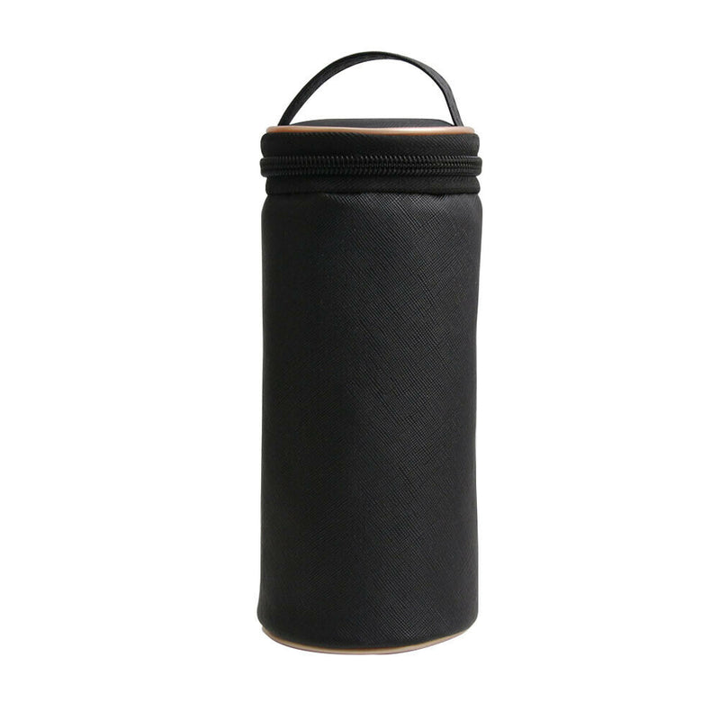 Portable PU Leather Makeup Brushes Holder Cosmetic Tools Organizer (Black) A