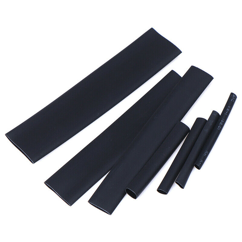 127pcs 7 Sizes 2:1 Electronic Heat Shrink Tubing Tube Sleeve Wrap Wire Black Kw