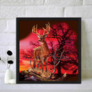 Diamond Painting Kit Elk in Sunset Glow Full Round Drill Picture Handicraft