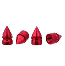 Red Spike Cone Tire Rim Valve Wheels Air Port Dust Cover Stem Caps Universal x4