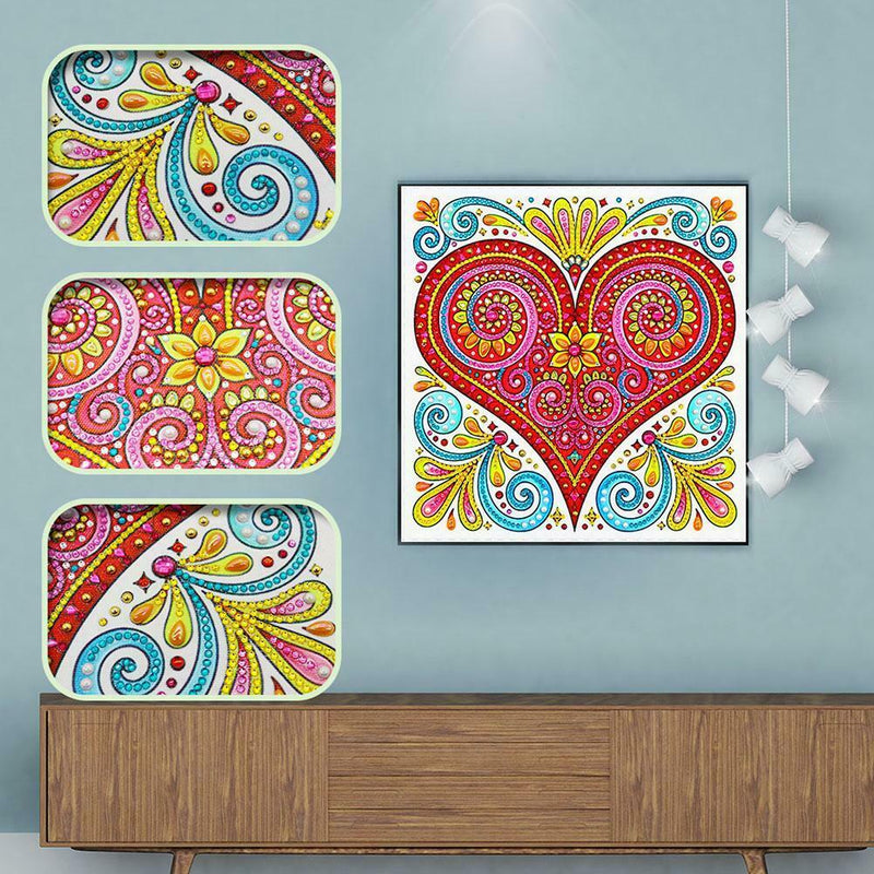 5D DIY Special Shaped Diamond Painting Heart Cross Stitch Mosaic Craft Kits