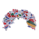 50Pcs National flags stickers DIY scrapbook suitcase laptop country map stick BX