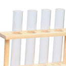 2x Crystal Glass 8 Test Tube Vase in Wooden Stand Flower Pots for Water Plant