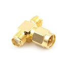 1xAdapterRP-SMA Female Plug To Two RP-SMA Male Jack T Triple1F2M RF Connector BX