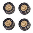 4 PIECE / SET ELECTRIC GUITAR  CONTROL KNOB TOP HAT POU