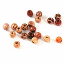 100 pcs round printed wooden beads, DIY jewelry loose beads beads A6A7