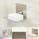 4PCS Adhesive Suction Cup Soap Dish Stainless Steel Sponge Holder Bathroom