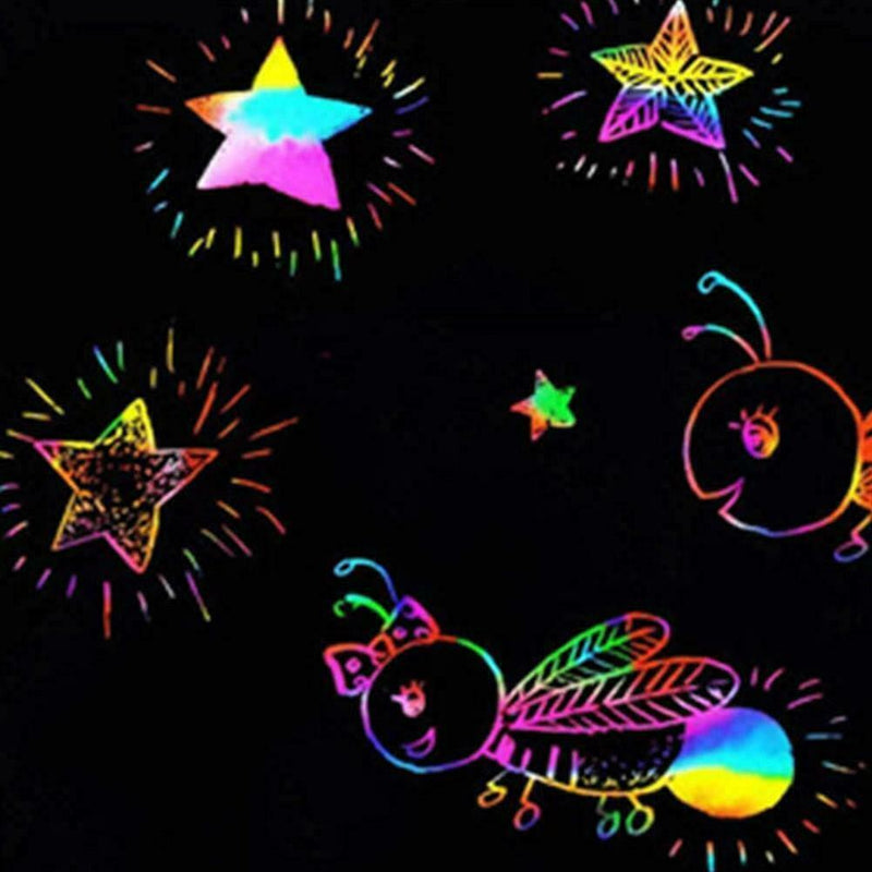 16K Colorful Scratch Paper Kids Creative Magic Drawing Paper With Scratch P E0Z2
