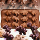 12 Cells Dinosaur Silicone Fondant Mould Cake Decorating Baking Tools Brown Y3P3