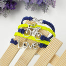 Unisex Charm Leather Wristband Love Infinity Bicycle Friendship Bracelet 17-22CM