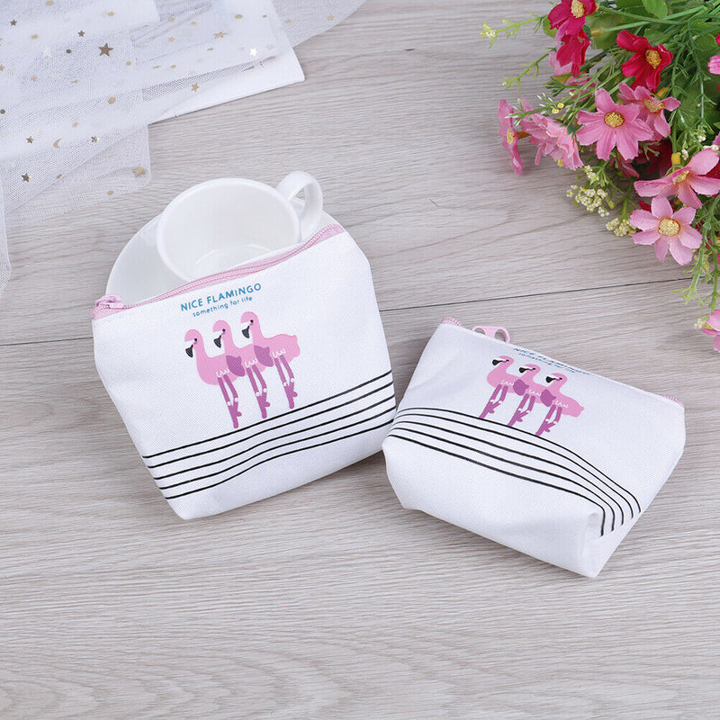 Women cute flamingo purse clutch wallet coin purse travel makeup  OZ