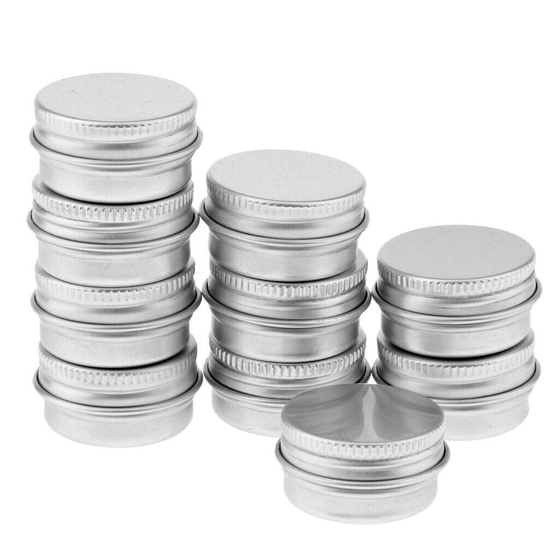 Metal Tins, 10pcs Refillable Empty Cosmetic Jars Makeup Containers for Balm,