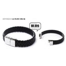Fashion Mens Punk Leather Wrap Braided Wristband Cuff Punk Bracelet Bangle