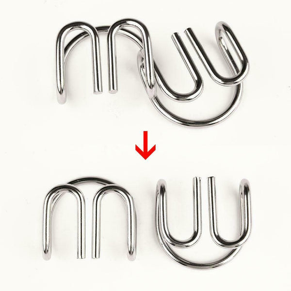 16pcs/2Set Metal Puzzle Wire IQ Mind Brain Kids Adults Stress Reliever Toys
