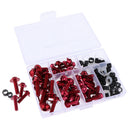 158Pcs Motorcycle Fairing Bolt Kit Bodywork Fastener Clips Screws Assy - Red