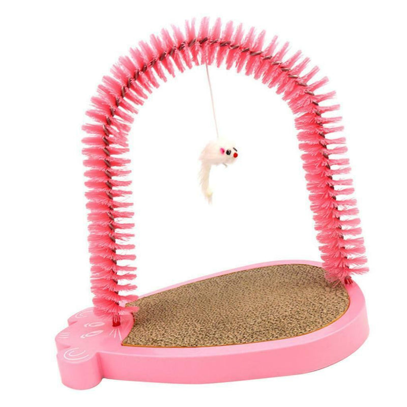 Cat Scratcher And Grooming Arch, Self Groomer and Massager With Catnip and