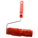 Decorative paint roller with plastic handle, 17.8 cm, embossed flower desig W5Z8