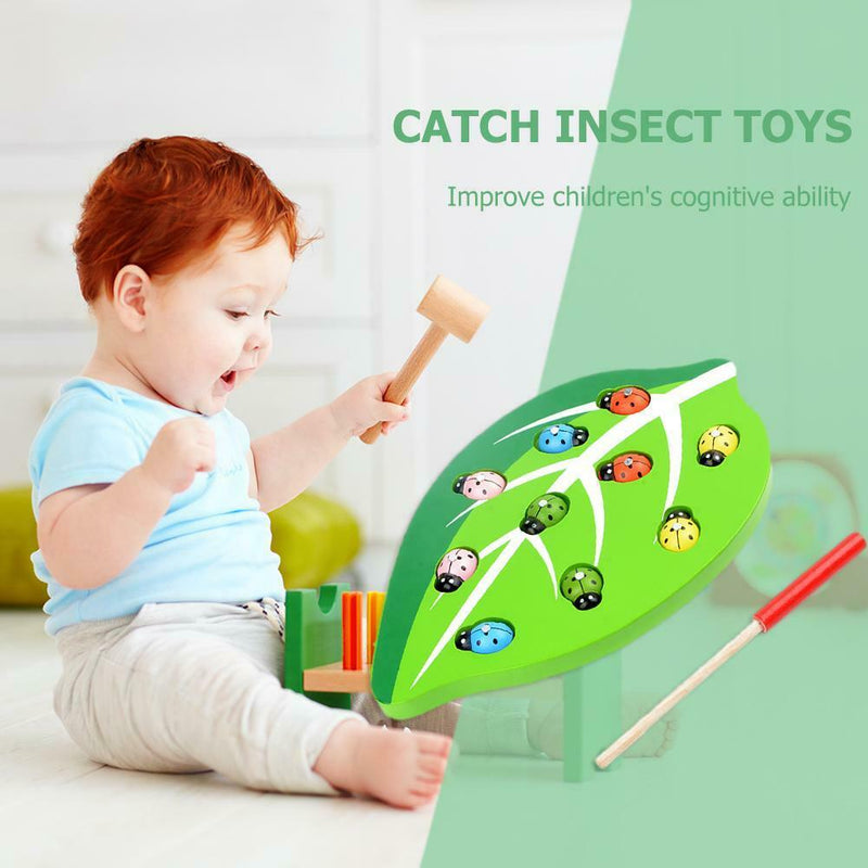 Wooden Magnetic Catch Insect Games Puzzle Parent-child Interactive Toys