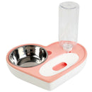 Dog Cat Water and Food Bowl Set, No-Spill Detachable Automatic Water Dispen P3C3