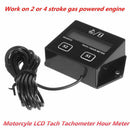 Motorcycle 2/4 Strok LCD Hour Meter Gas RPM Digital Tachometer Gauge Spar QDH