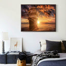 5D DIY Full Drill Diamond Painting Sunset Ship Cross Stitch Embroidery Kits